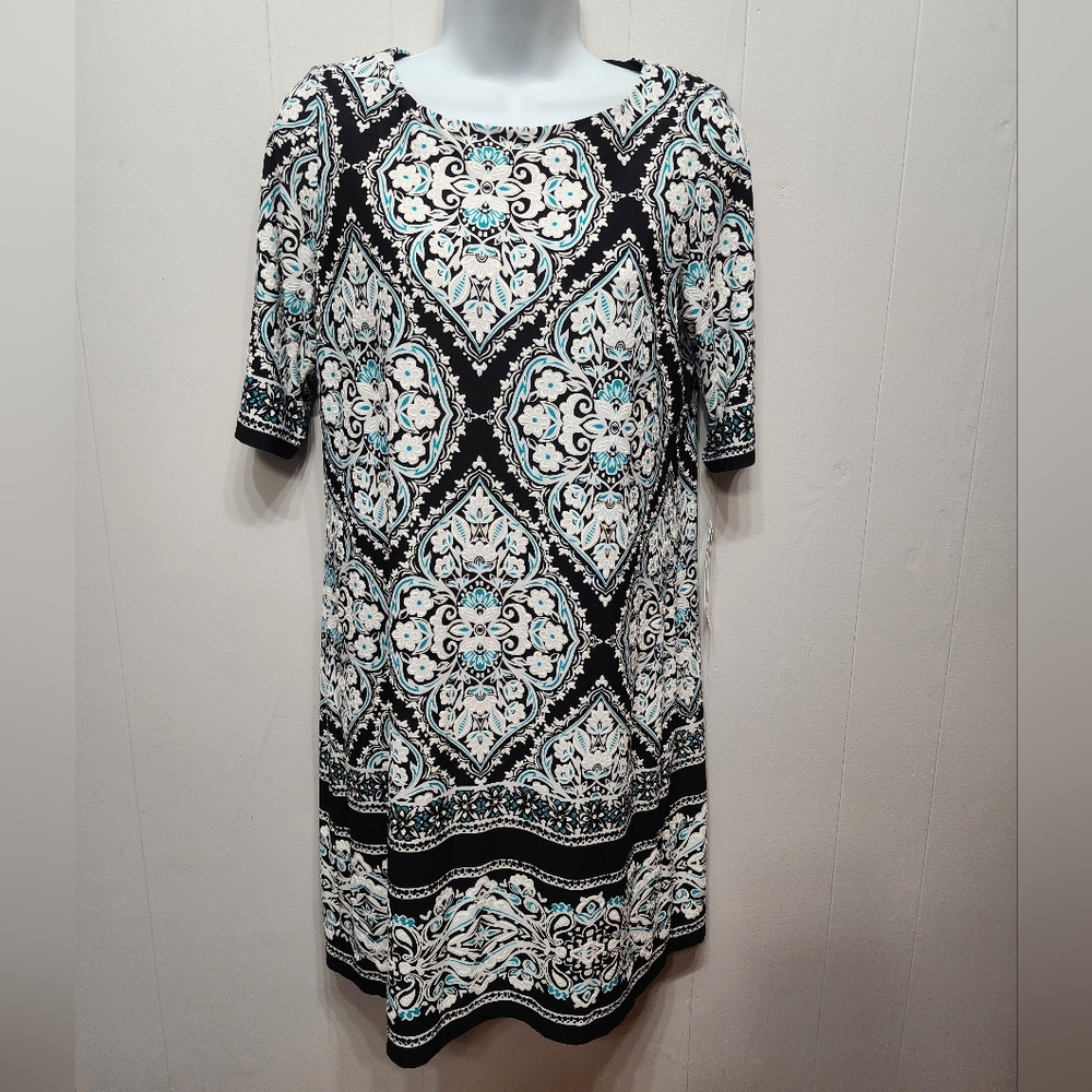 NWT Studio One New York Dress PS Petite Small Long Sleeve Multicolor Office B449